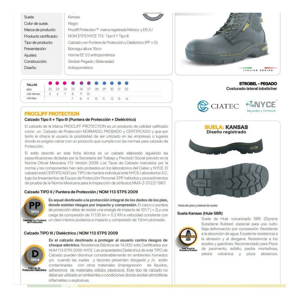 Bota Dieléctrica De Seguridad Industrial Cliff 5303