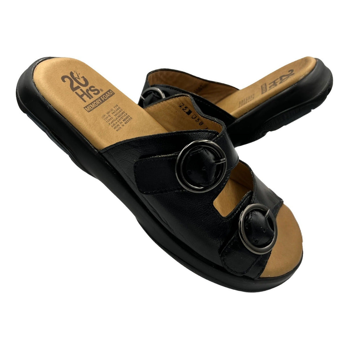 Sandalia Huarache De Piel Para Mujer Cómodo 20 Hrs 1007