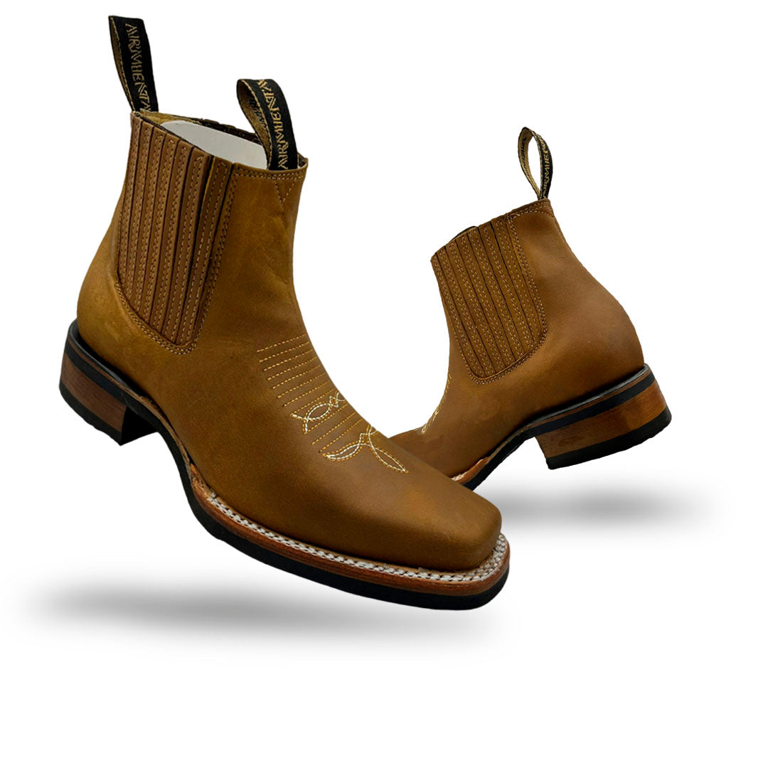 Bota Botín Vaqueras Piel Res Para Hombre Rodeo Armenta 380