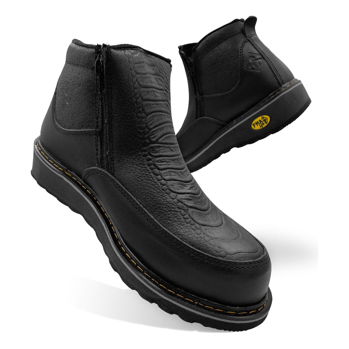 Bota Trabajo Industrial Pma 573 De Piel Con Cierre