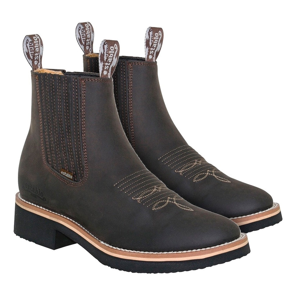 Bota Botin Establo Modelo 980 De Piel Horma Rodeo
