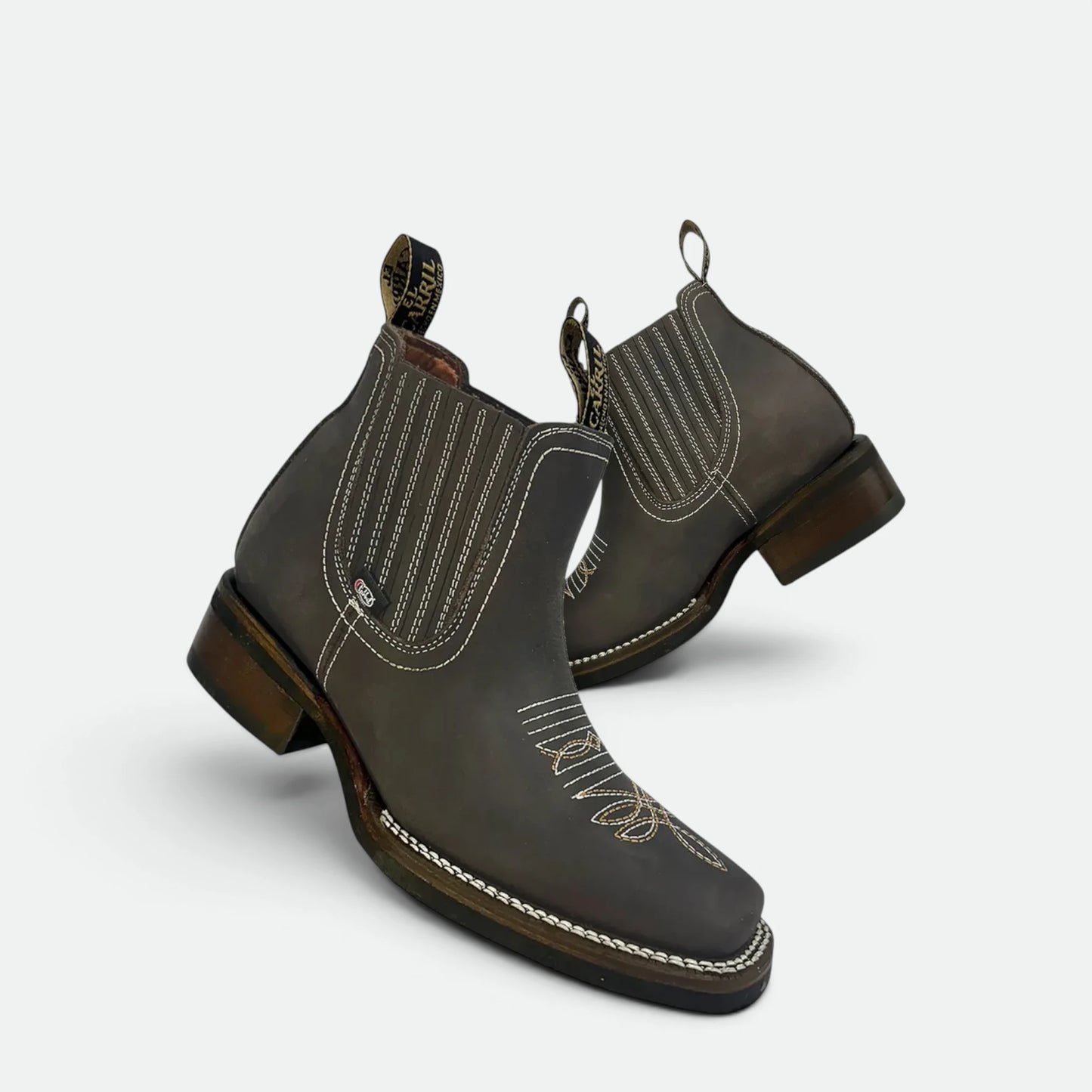 Bota Botin Vaquero El Carril Rodeo 100% Piel Original