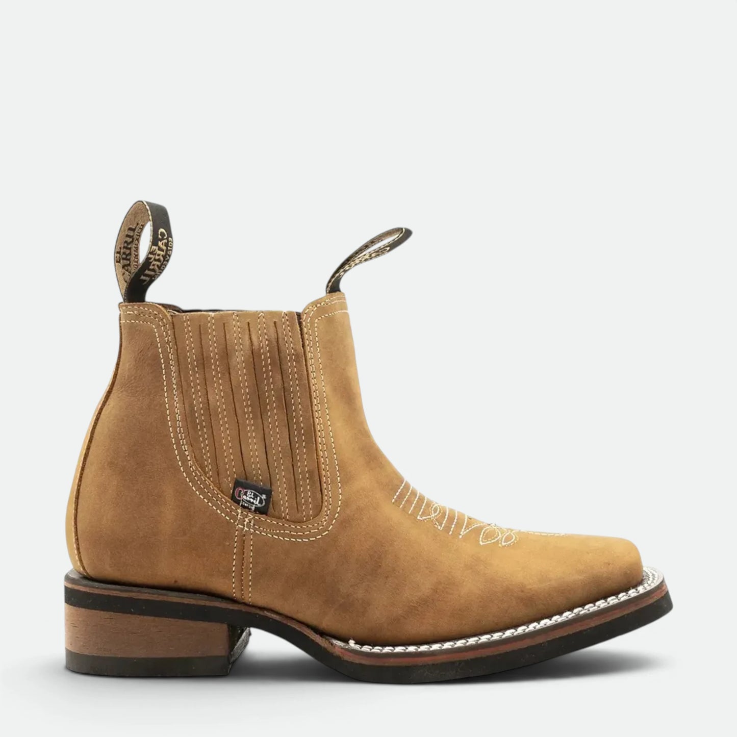 Bota Botin Vaquero El Carril Rodeo 100% Piel Original