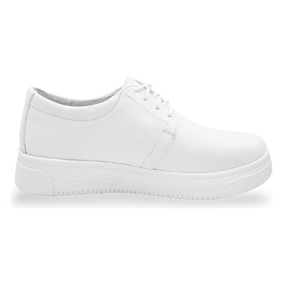 Zapato Para Dama Blanco De Piel Cómodo Trabajo 20 Hrs 346