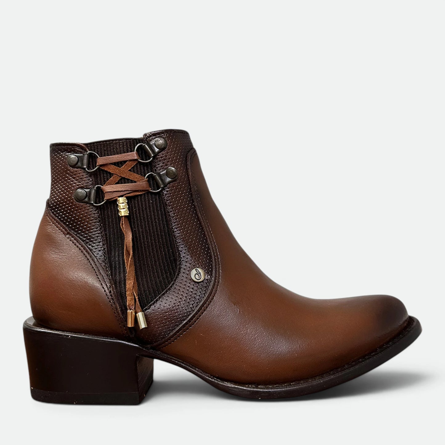 Botin Indomable 0017 Para Dama En Piel Genuina De Res Cafe