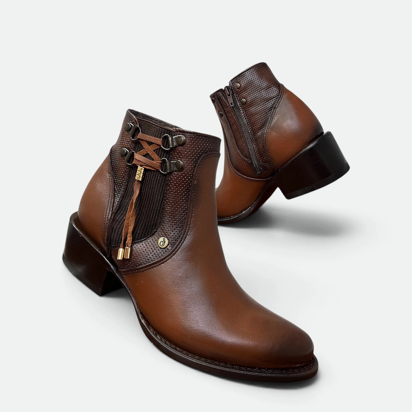 Botin Indomable 0017 Para Dama En Piel Genuina De Res Cafe