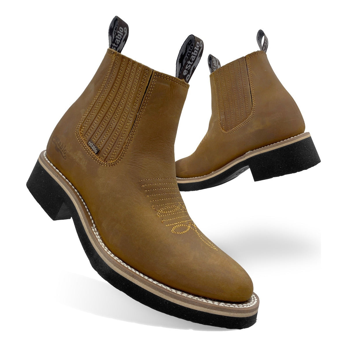 Bota Botin Establo Modelo 980 De Piel Horma Rodeo